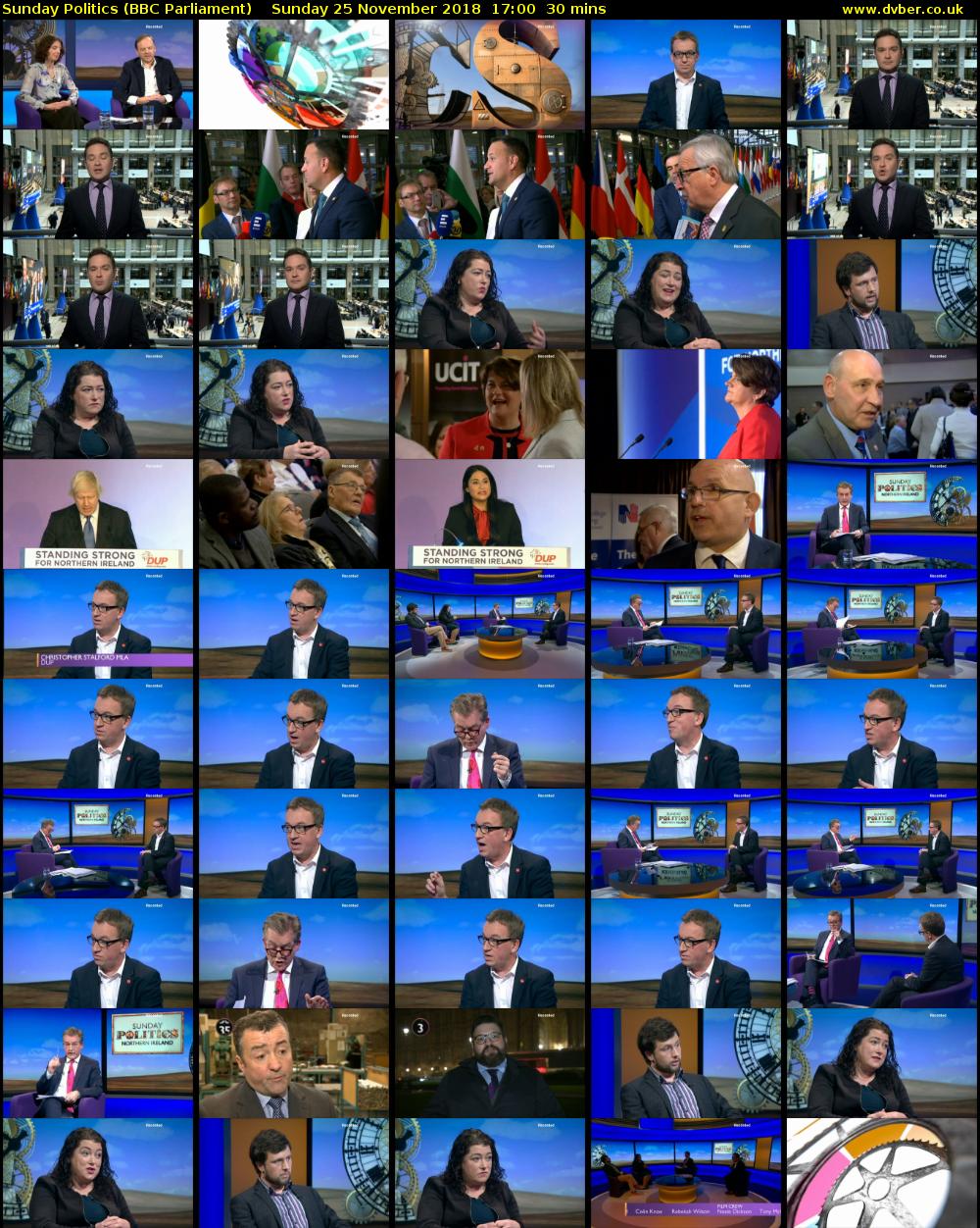 Sunday Politics (BBC Parliament) Sunday 25 November 2018 17:00 - 17:30