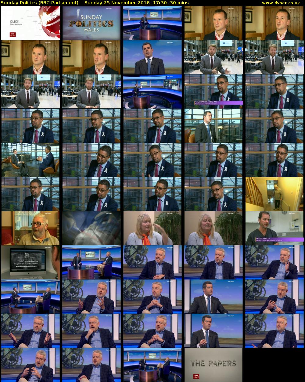 Sunday Politics (BBC Parliament) Sunday 25 November 2018 17:30 - 18:00