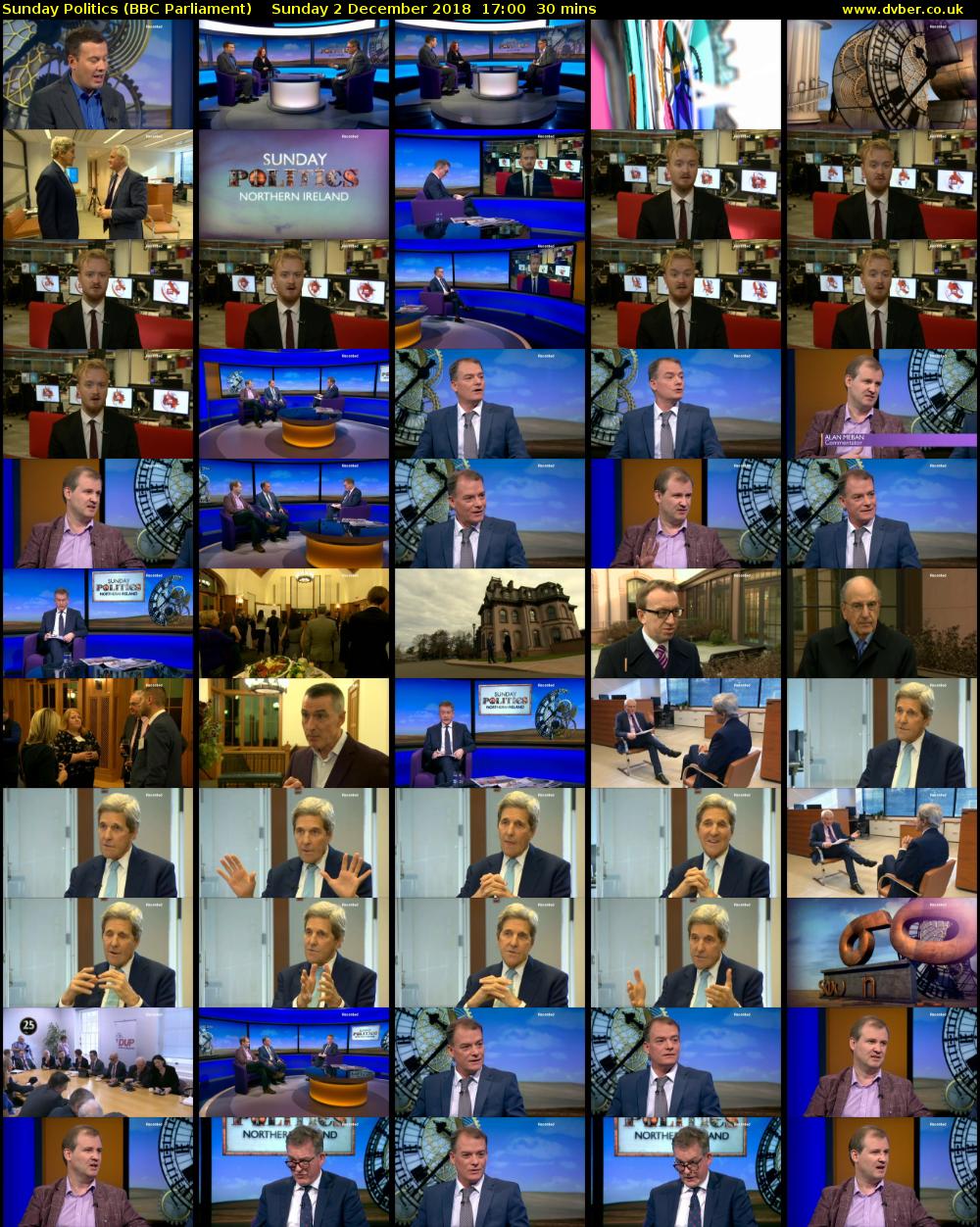 Sunday Politics (BBC Parliament) Sunday 2 December 2018 17:00 - 17:30