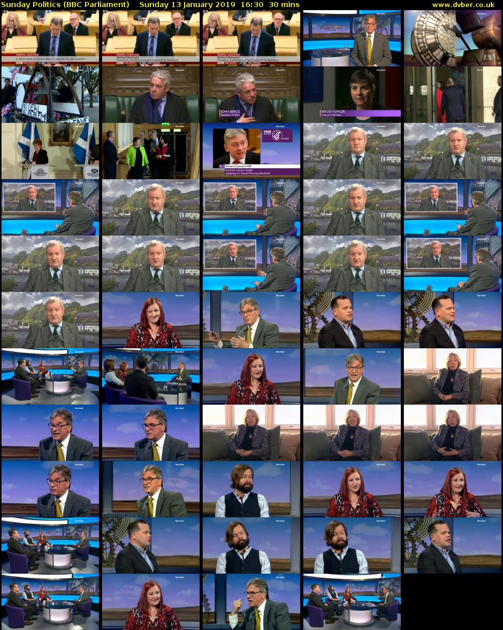 Sunday Politics (BBC Parliament) Sunday 13 January 2019 16:30 - 17:00