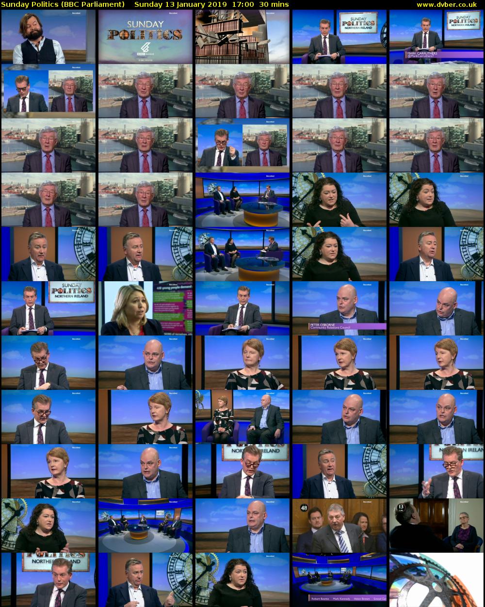 Sunday Politics (BBC Parliament) Sunday 13 January 2019 17:00 - 17:30