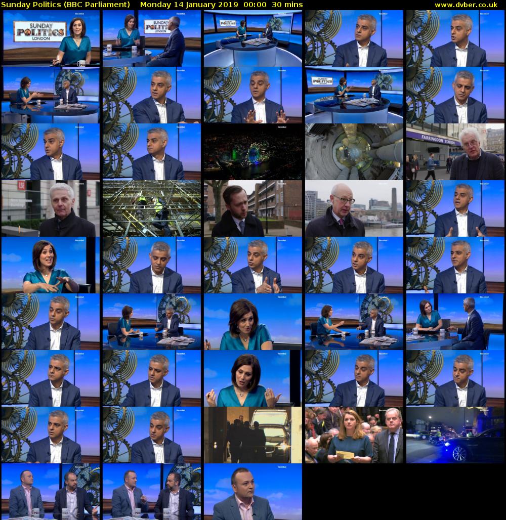 Sunday Politics (BBC Parliament) Monday 14 January 2019 00:00 - 00:30