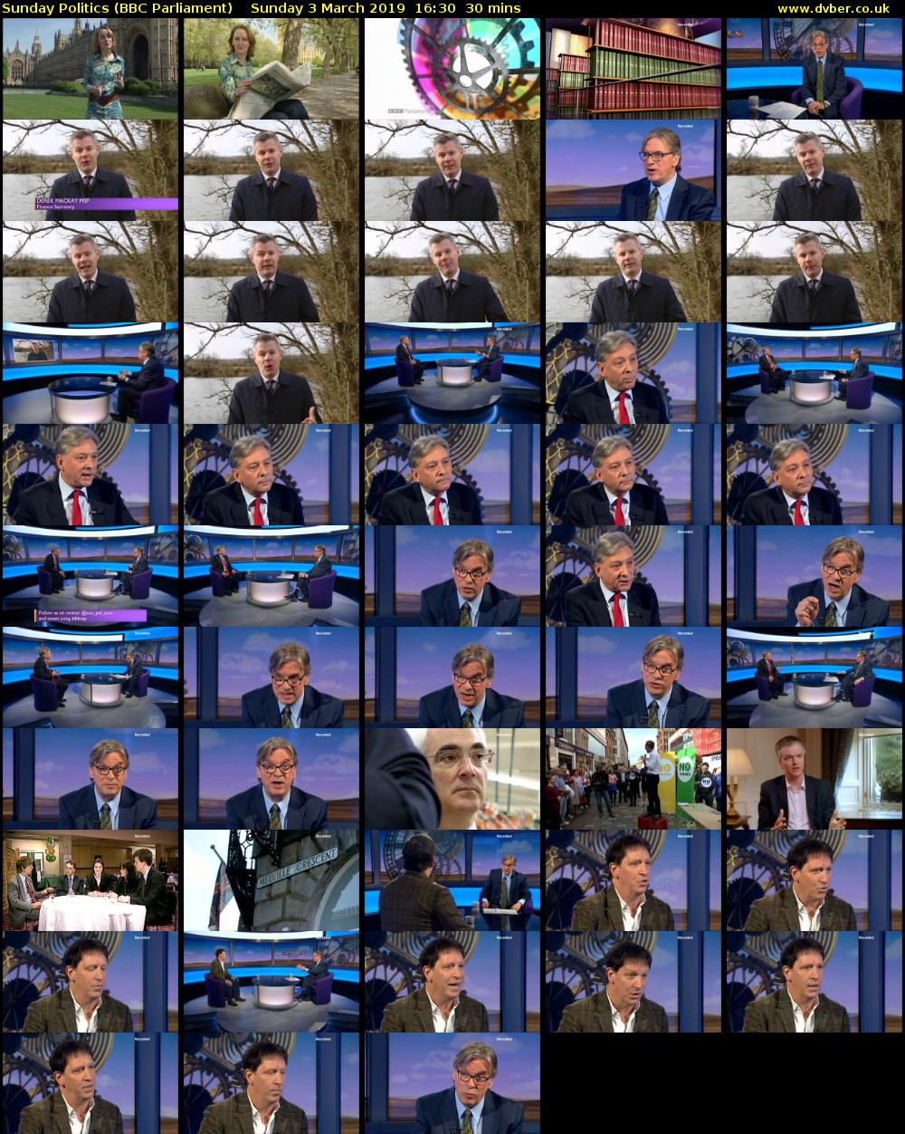 Sunday Politics (BBC Parliament) Sunday 3 March 2019 16:30 - 17:00