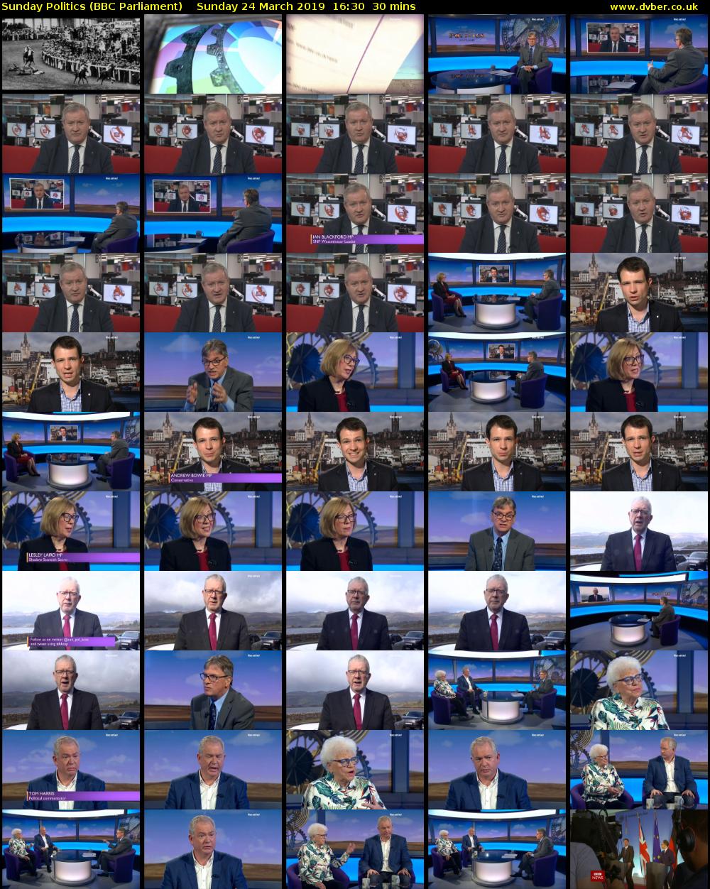 Sunday Politics (BBC Parliament) Sunday 24 March 2019 16:30 - 17:00