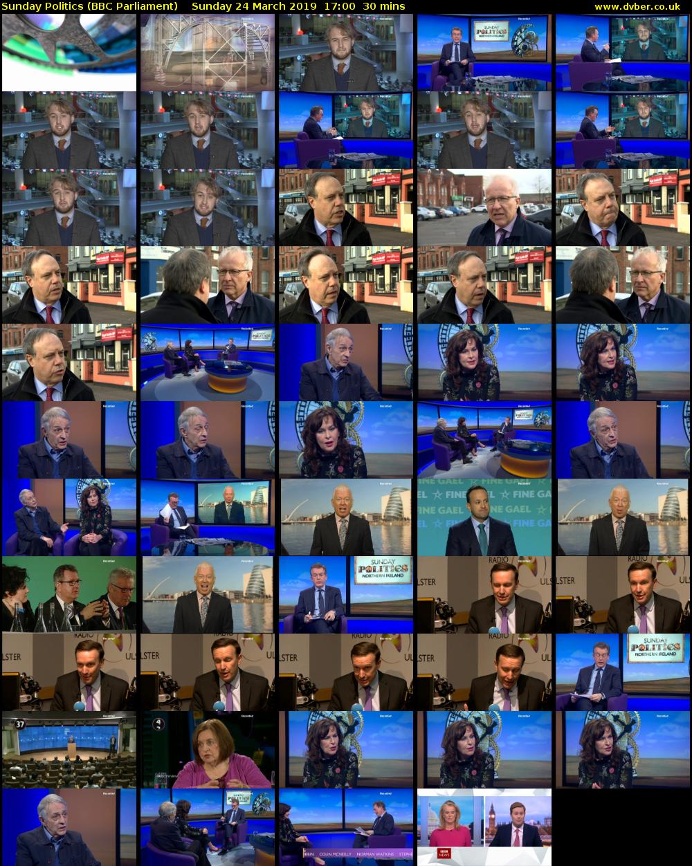 Sunday Politics (BBC Parliament) Sunday 24 March 2019 17:00 - 17:30