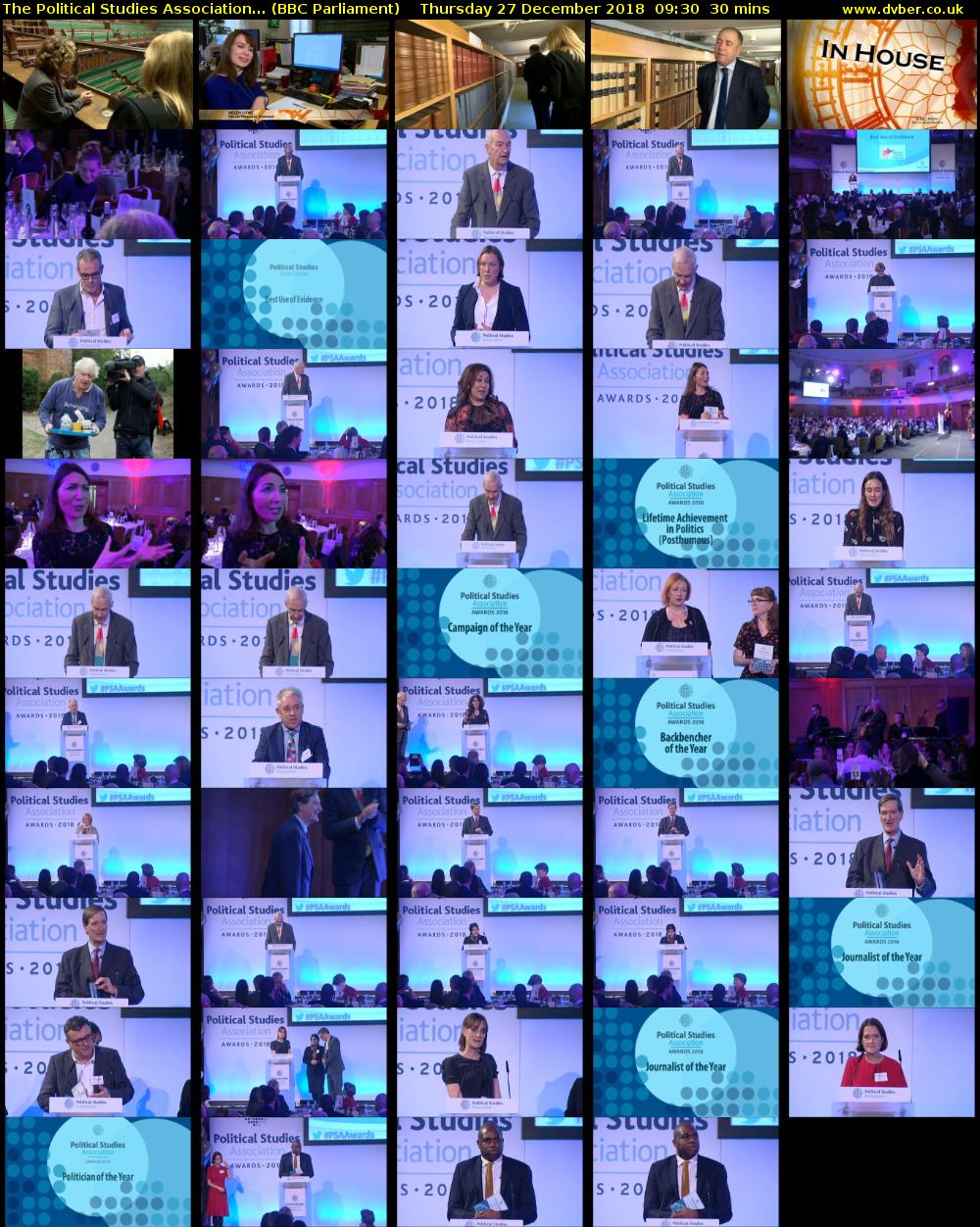 The Political Studies Association... (BBC Parliament) Thursday 27 December 2018 09:30 - 10:00