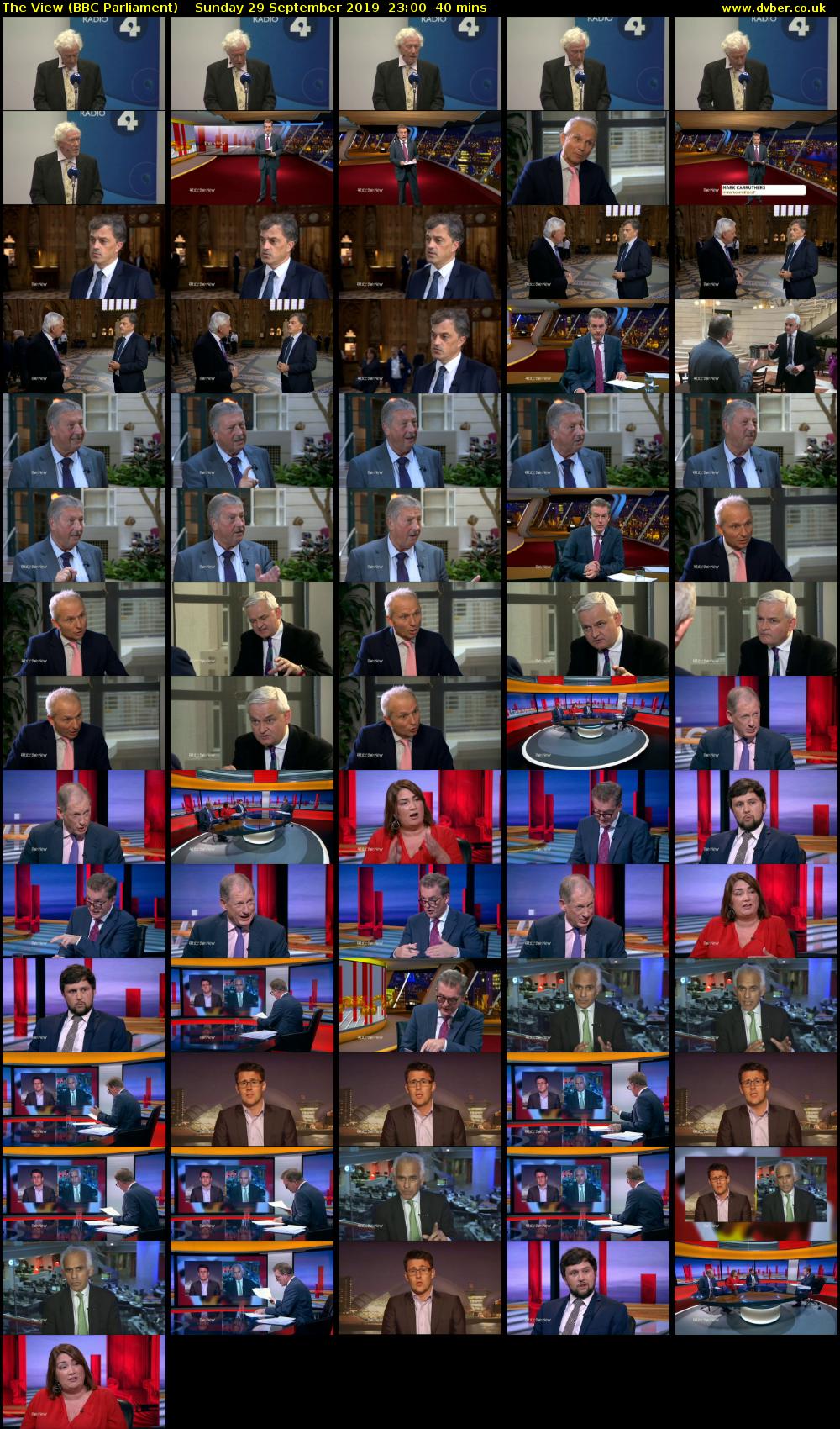 The View (BBC Parliament) Sunday 29 September 2019 23:00 - 23:40