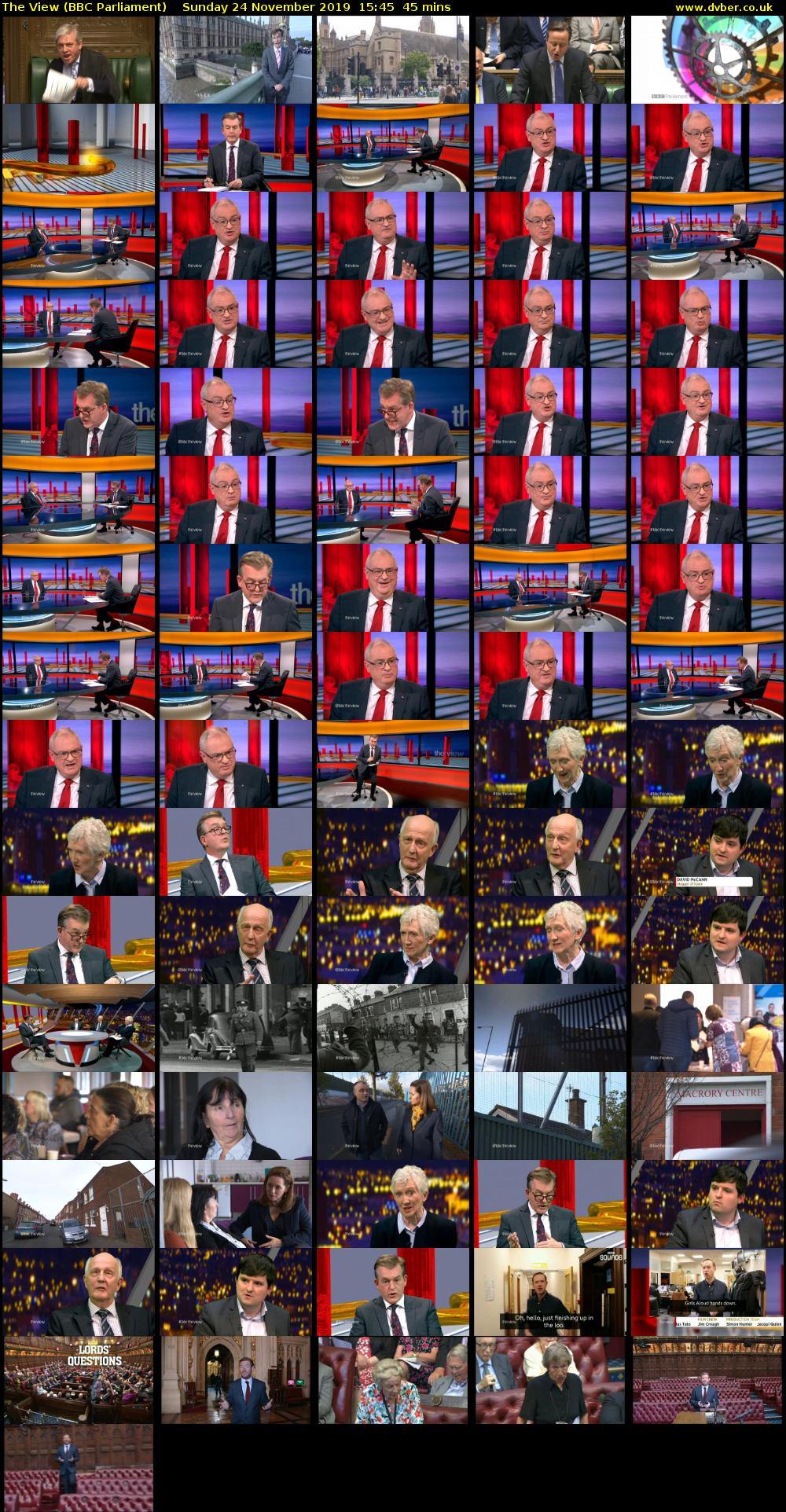 The View (BBC Parliament) Sunday 24 November 2019 15:45 - 16:30