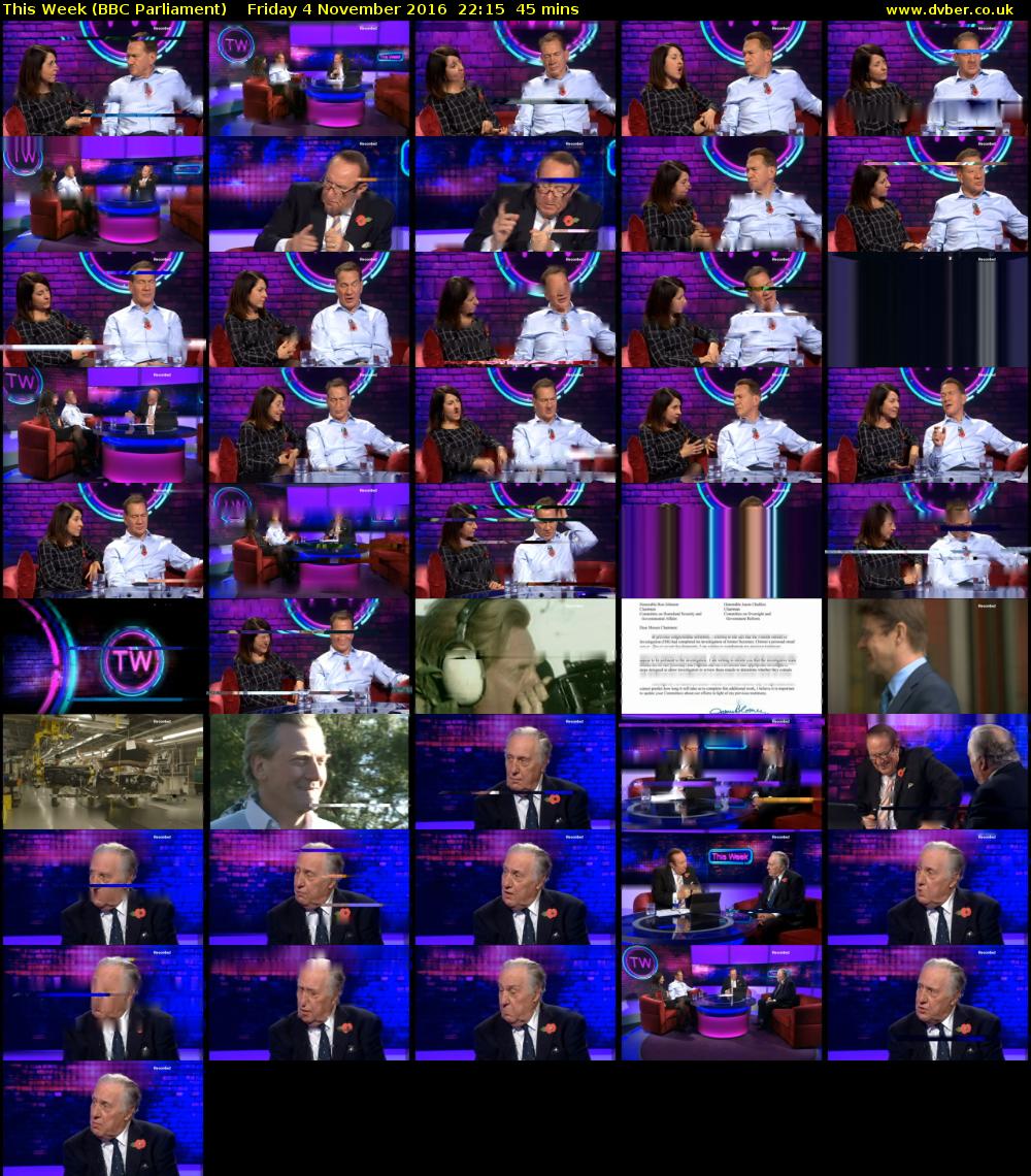 This Week (BBC Parliament) Friday 4 November 2016 22:15 - 23:00