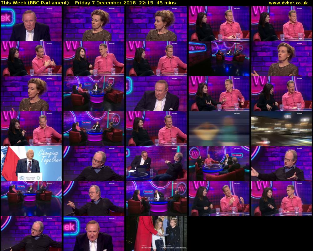 This Week (BBC Parliament) Friday 7 December 2018 22:15 - 23:00