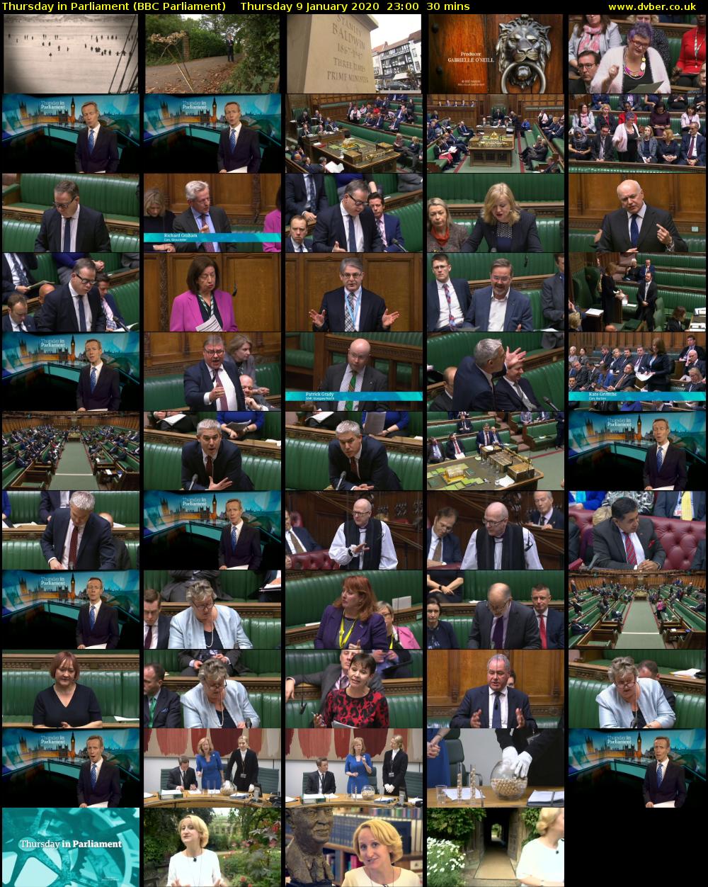 Thursday in Parliament (BBC Parliament) Thursday 9 January 2020 23:00 - 23:30