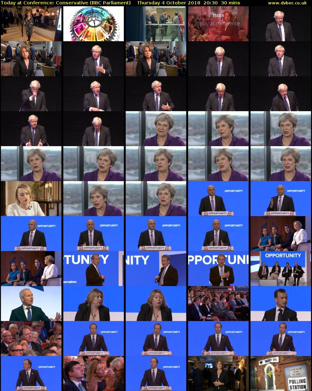 Today at Conference: Conservative (BBC Parliament) Thursday 4 October 2018 20:30 - 21:00