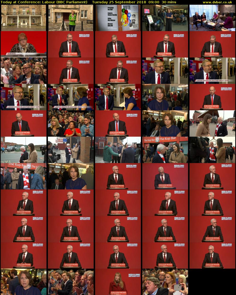 Today at Conference: Labour (BBC Parliament) Tuesday 25 September 2018 09:00 - 09:30