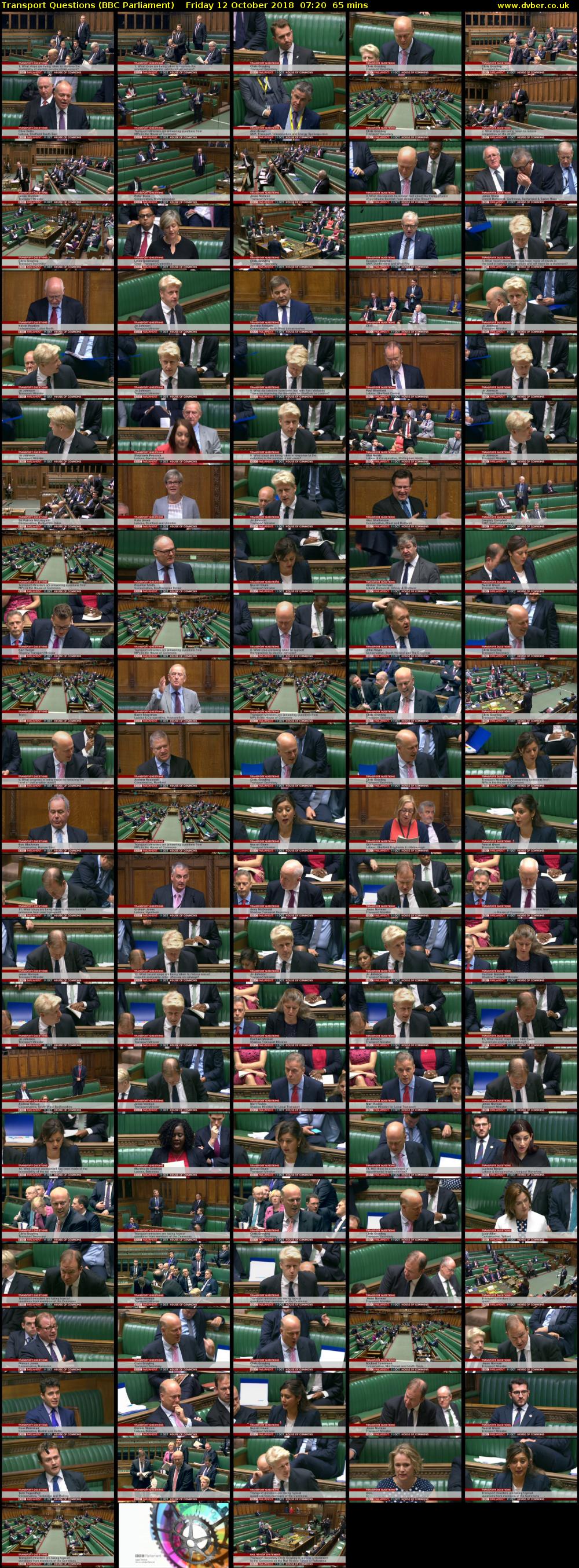 Transport Questions (BBC Parliament) Friday 12 October 2018 07:20 - 08:25
