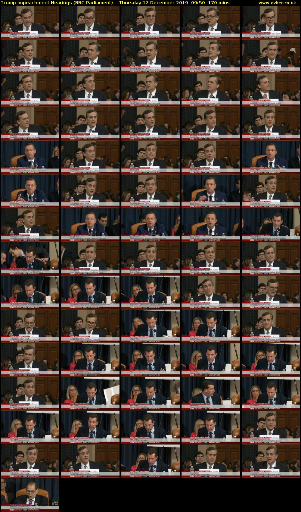Trump Impeachment Hearings (BBC Parliament) Thursday 12 December 2019 09:50 - 12:40