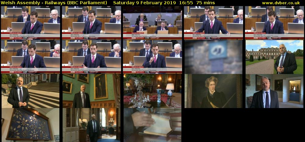 Welsh Assembly - Railways (BBC Parliament) Saturday 9 February 2019 16:55 - 18:10