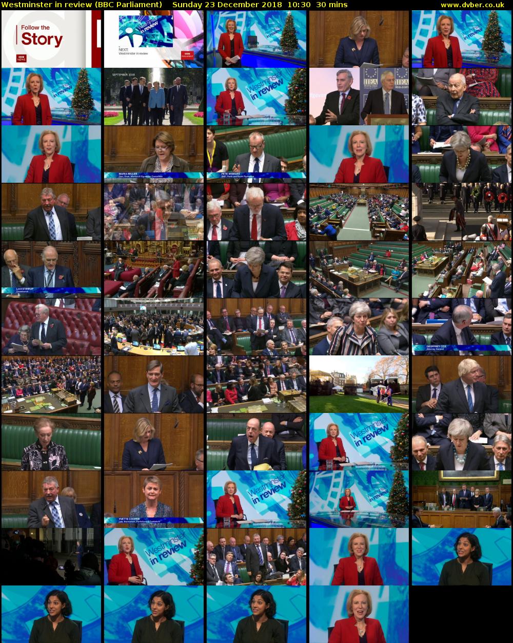 Westminster in review (BBC Parliament) Sunday 23 December 2018 10:30 - 11:00
