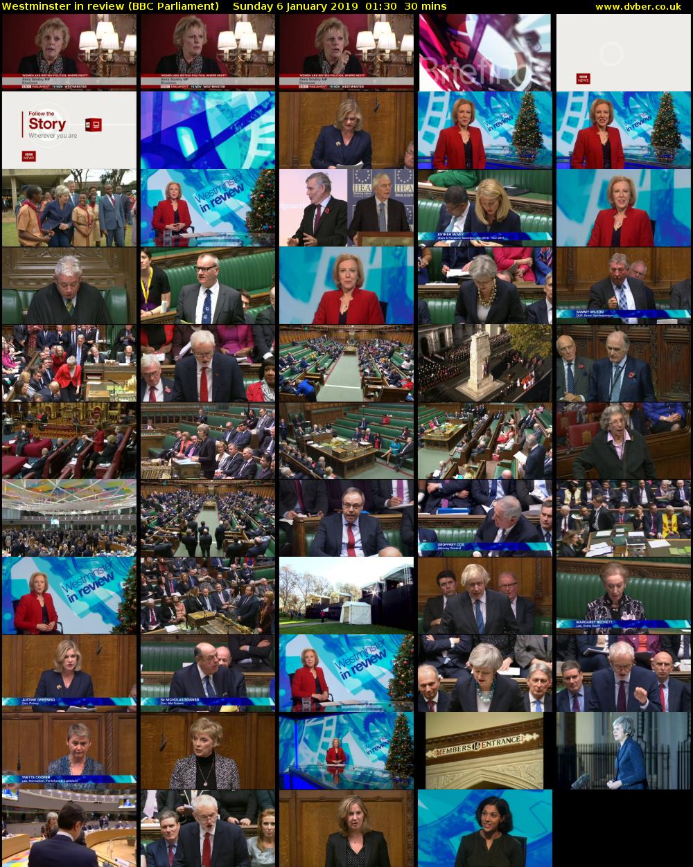 Westminster in review (BBC Parliament) Sunday 6 January 2019 01:30 - 02:00