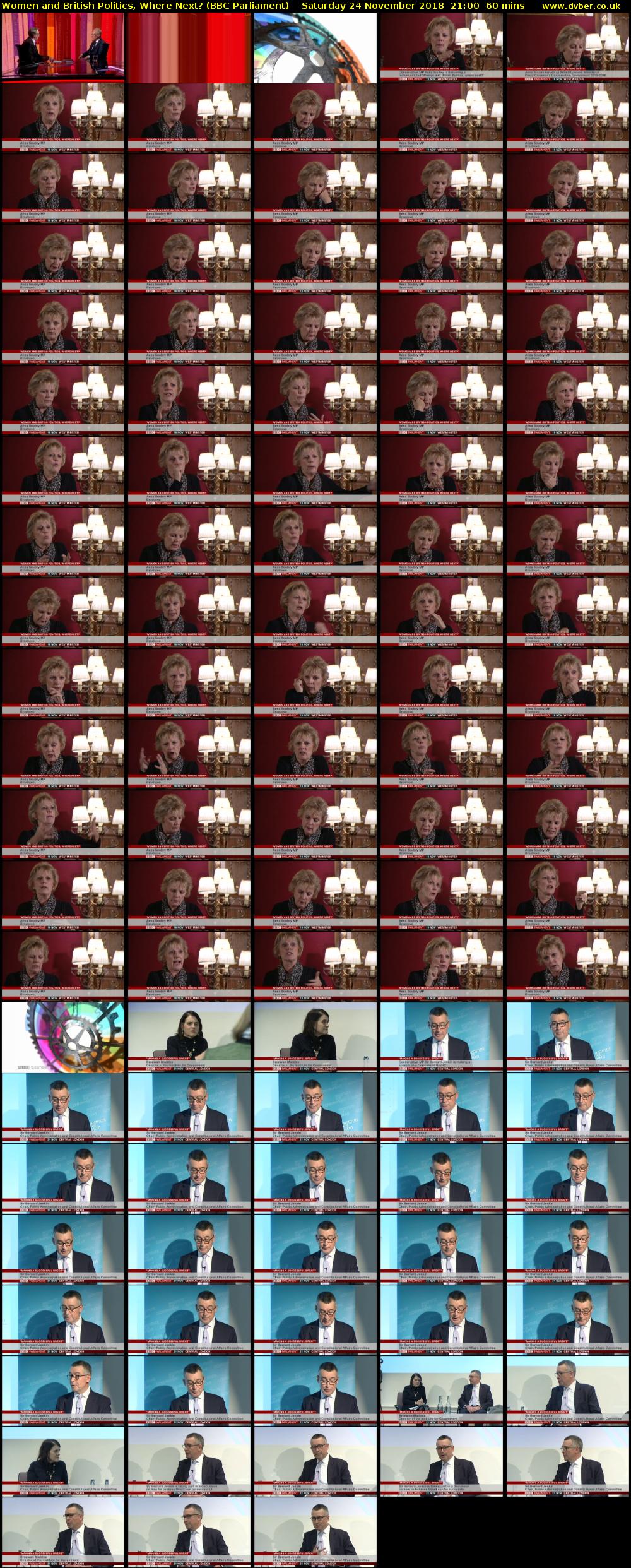 Women and British Politics, Where Next? (BBC Parliament) Saturday 24 November 2018 21:00 - 22:00