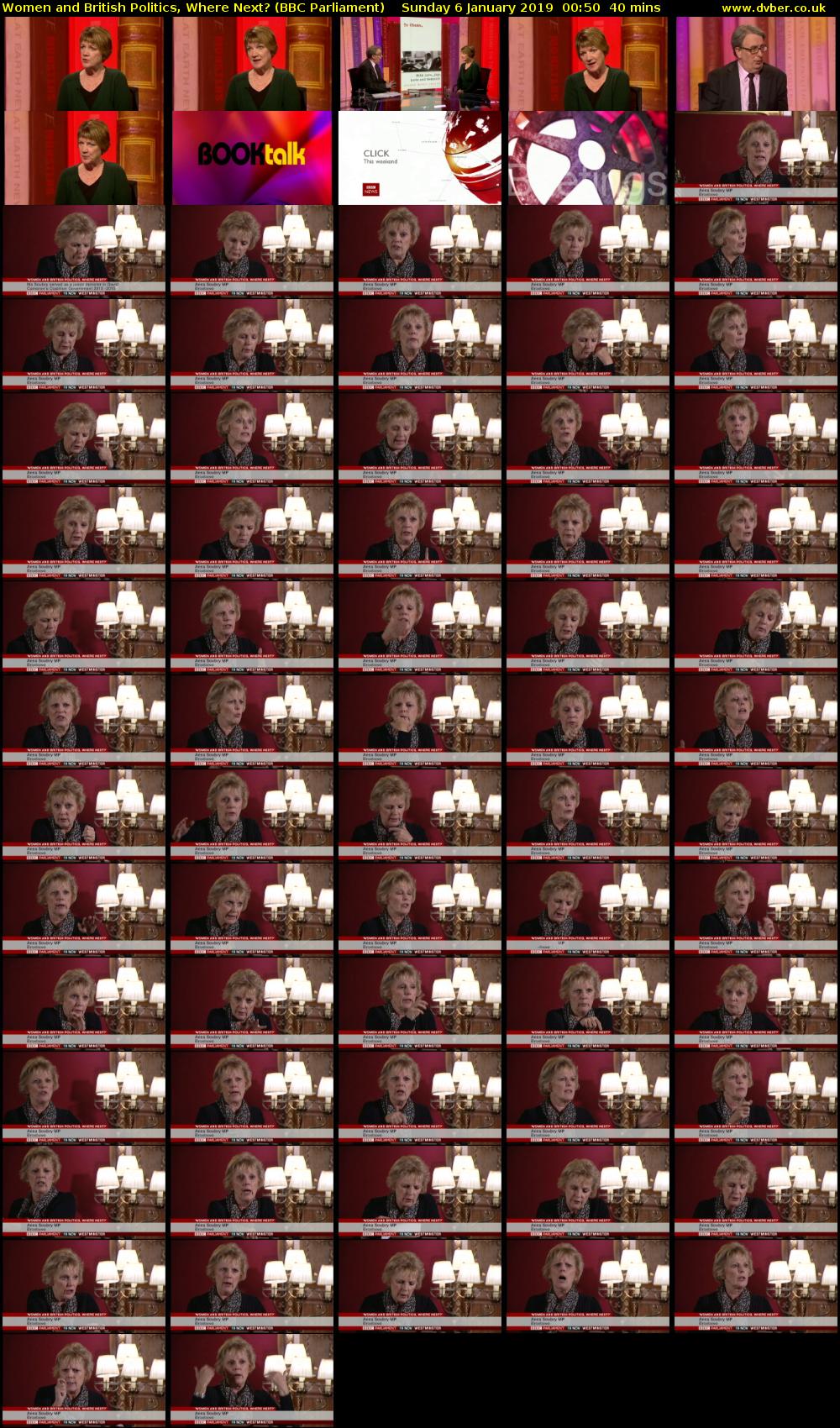 Women and British Politics, Where Next? (BBC Parliament) Sunday 6 January 2019 00:50 - 01:30