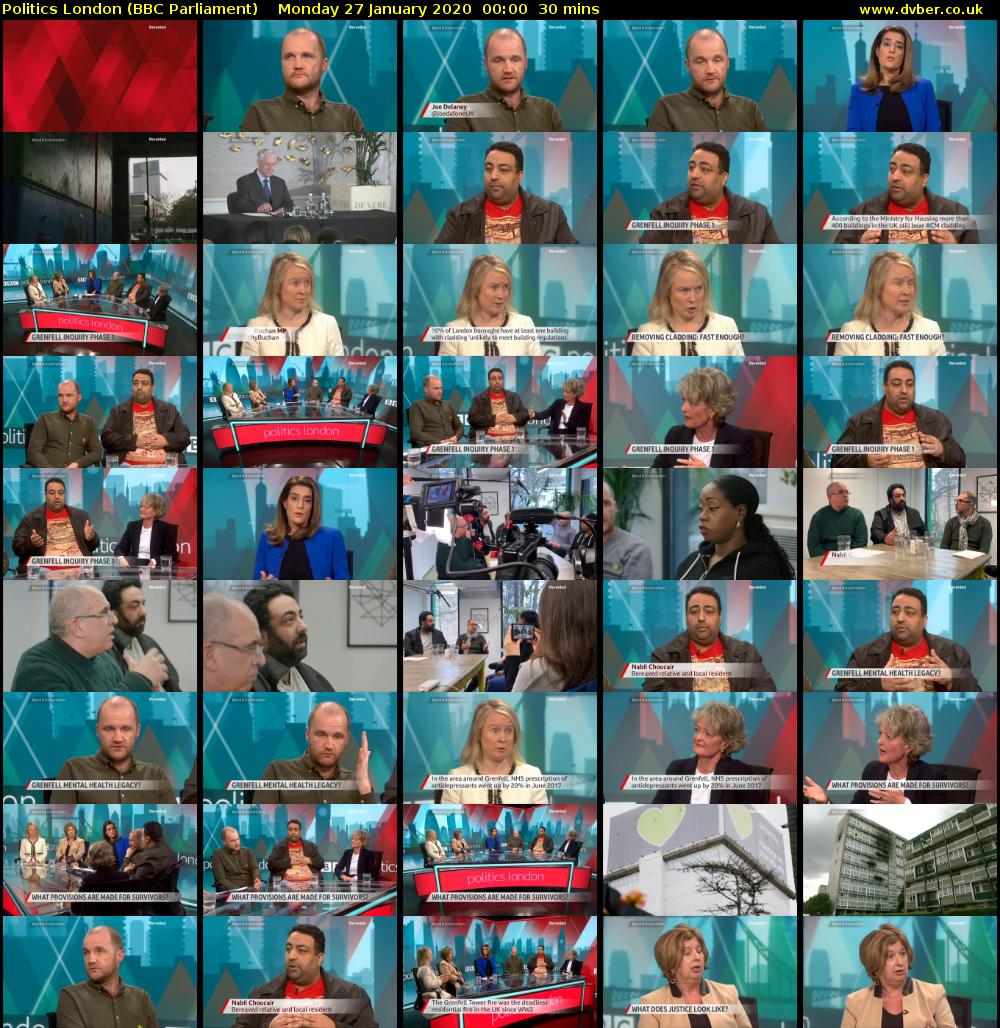 politics london (BBC Parliament) Monday 27 January 2020 00:00 - 00:30