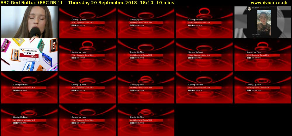 BBC Red Button (BBC RB 1) Thursday 20 September 2018 18:10 - 18:20