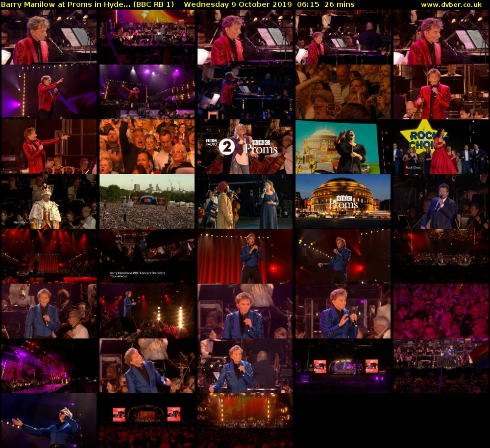 Barry Manilow at Proms in Hyde... (BBC RB 1) Wednesday 9 October 2019 06:15 - 06:41