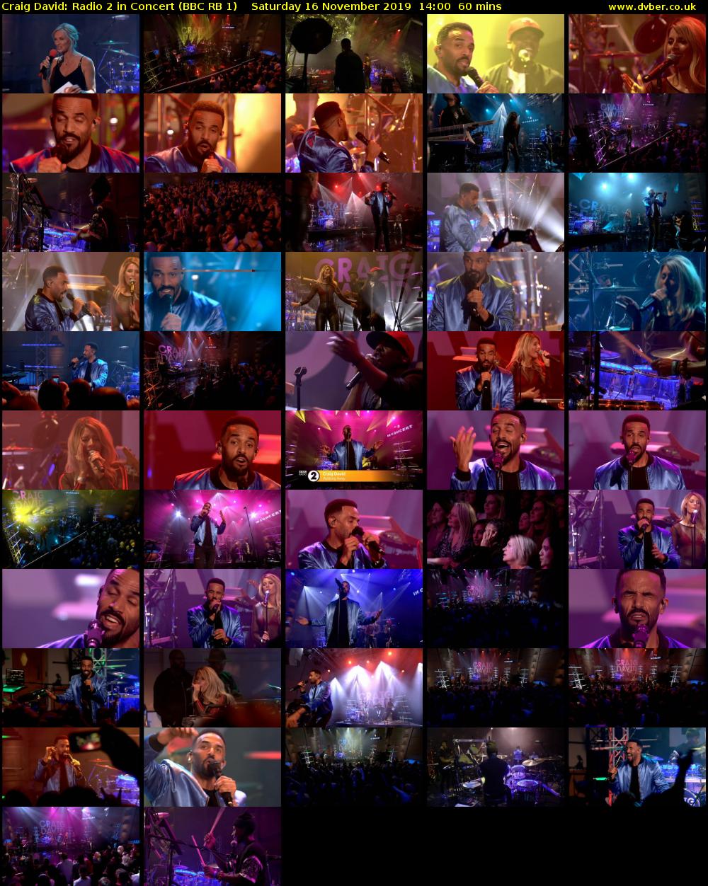 Craig David: Radio 2 in Concert (BBC RB 1) Saturday 16 November 2019 14:00 - 15:00