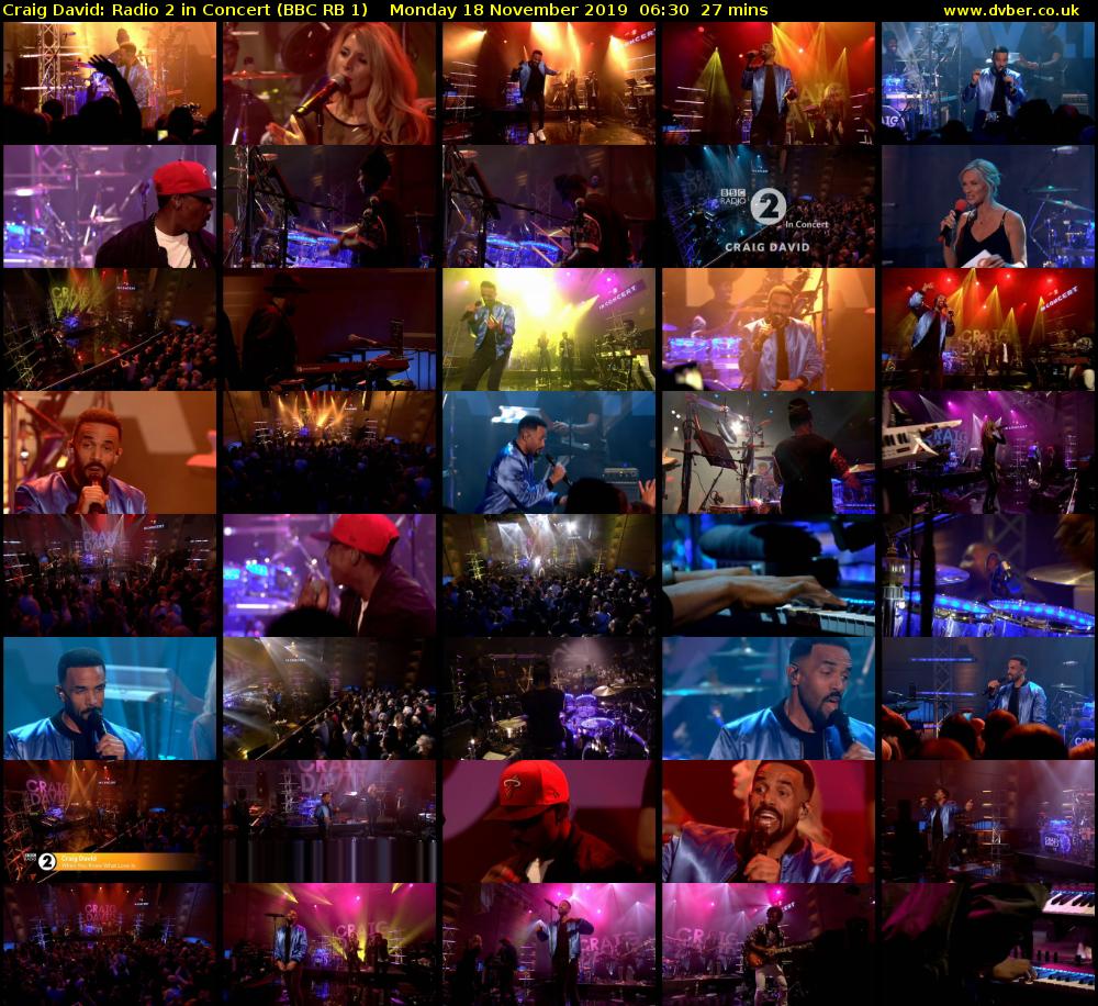 Craig David: Radio 2 in Concert (BBC RB 1) Monday 18 November 2019 06:30 - 06:57