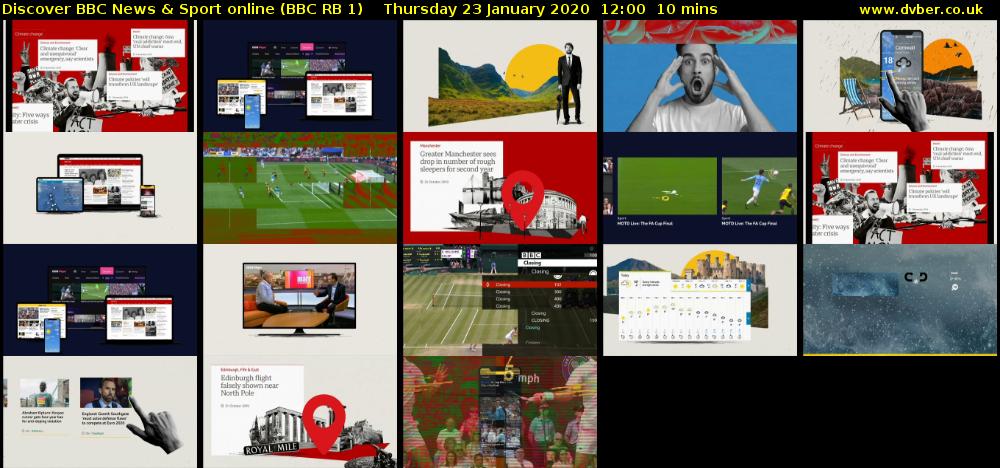 Discover BBC News & Sport online (BBC RB 1) Thursday 23 January 2020 12:00 - 12:10
