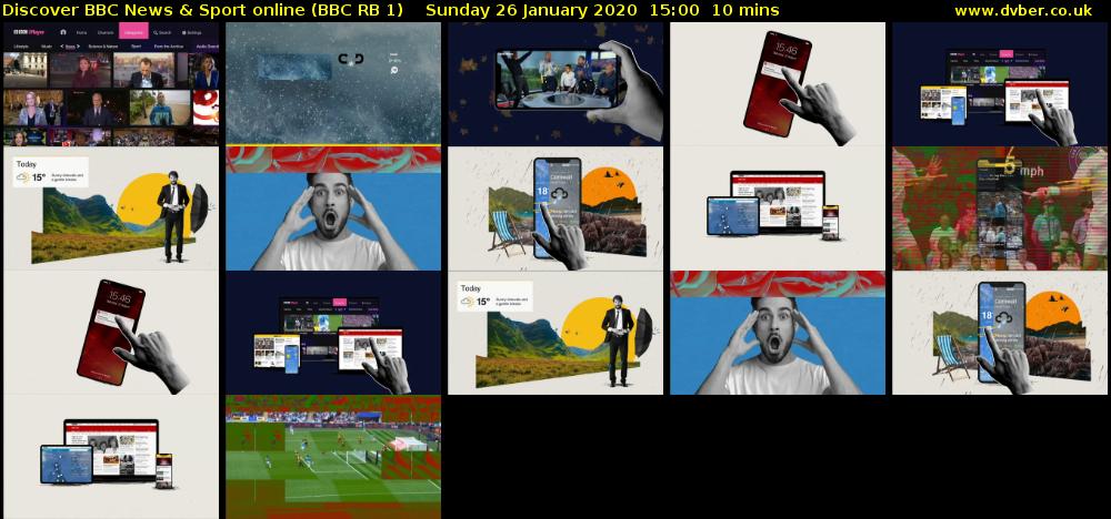 Discover BBC News & Sport online (BBC RB 1) Sunday 26 January 2020 15:00 - 15:10