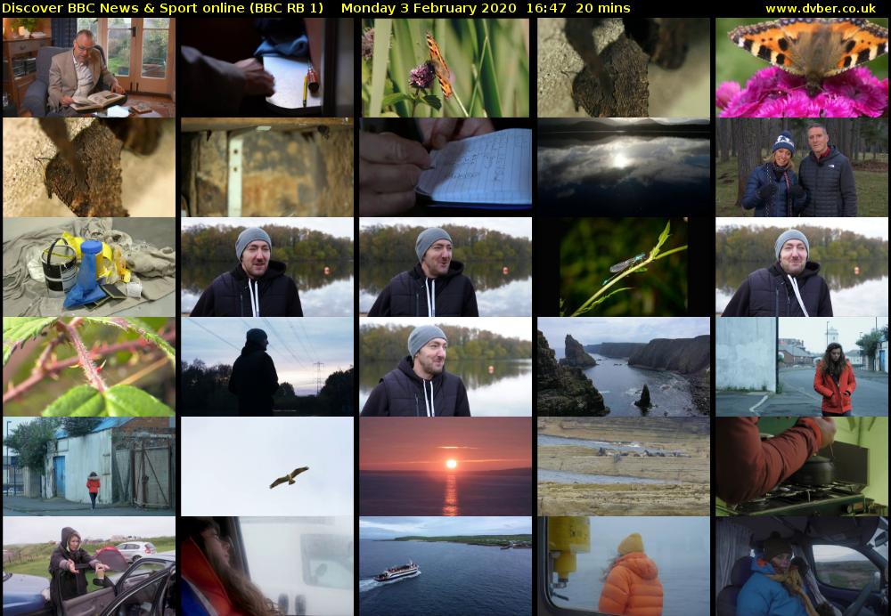 Discover BBC News & Sport online (BBC RB 1) Monday 3 February 2020 16:47 - 17:07