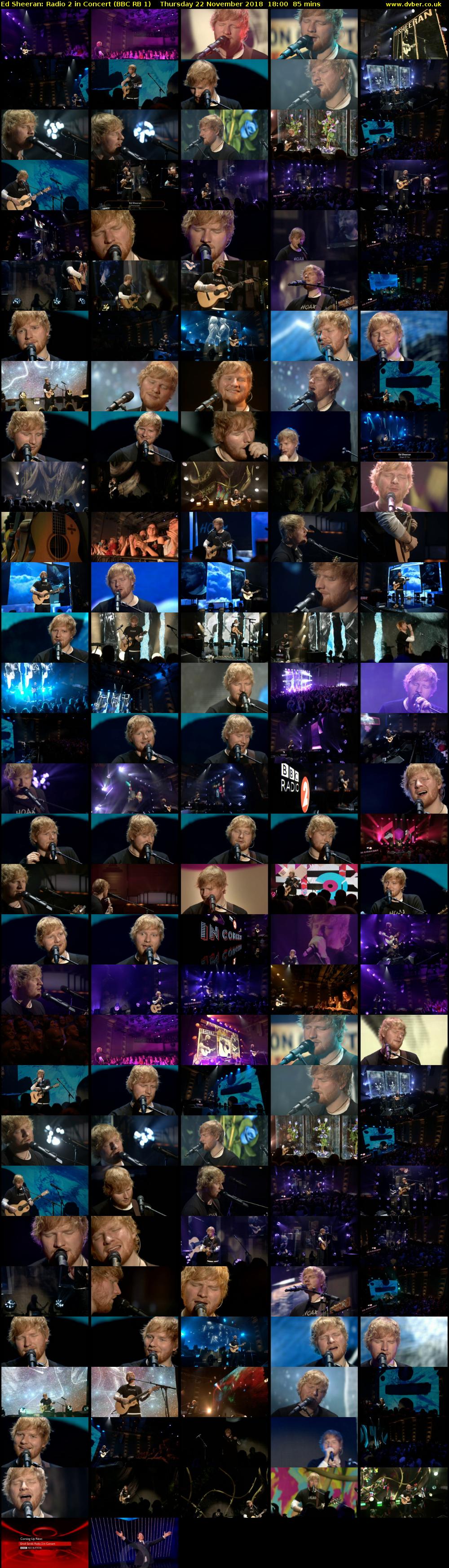 Ed Sheeran: Radio 2 in Concert (BBC RB 1) Thursday 22 November 2018 18:00 - 19:25