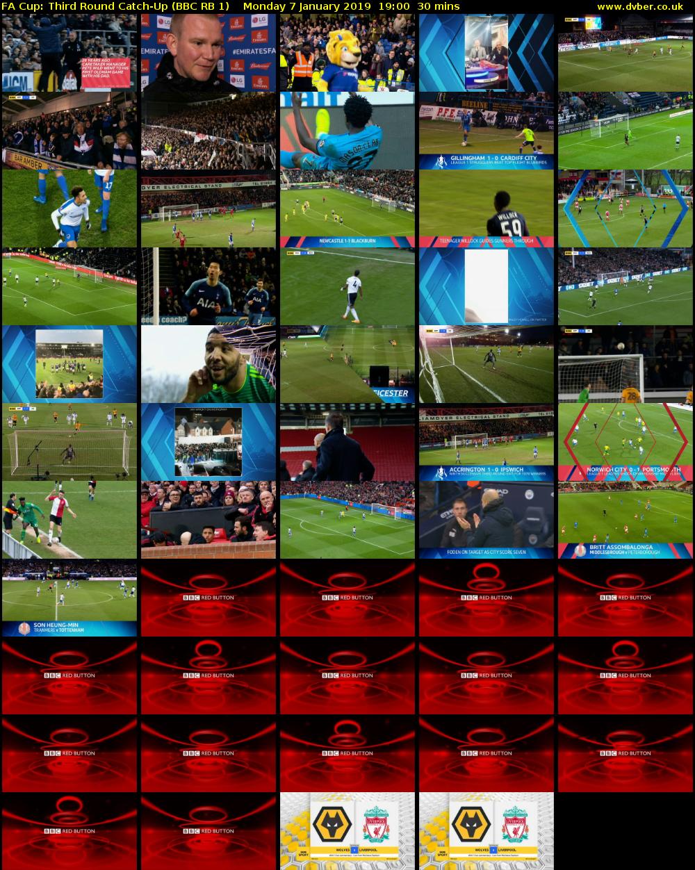 FA Cup: Third Round Catch-Up (BBC RB 1) Monday 7 January 2019 19:00 - 19:30