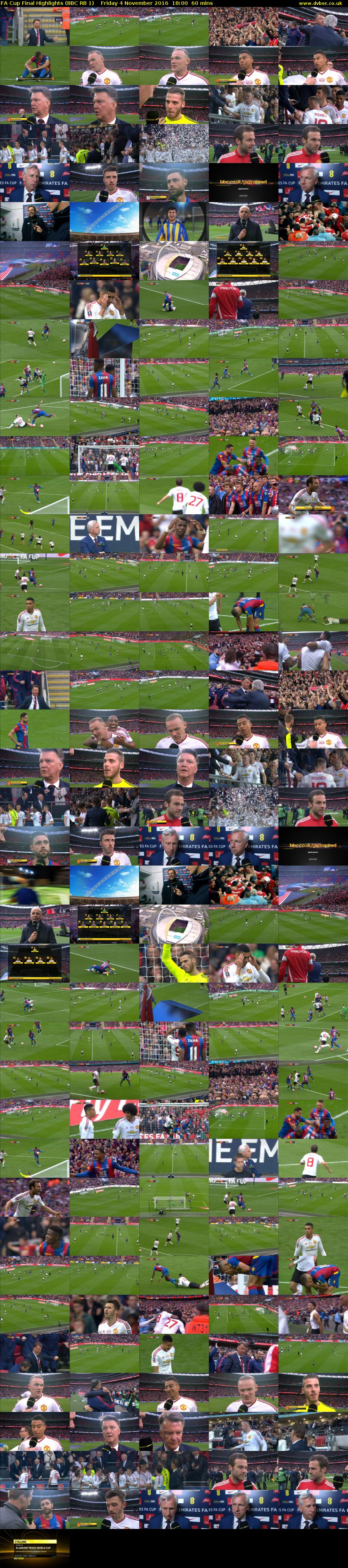 FA Cup Final Highlights (BBC RB 1) Friday 4 November 2016 18:00 - 19:00