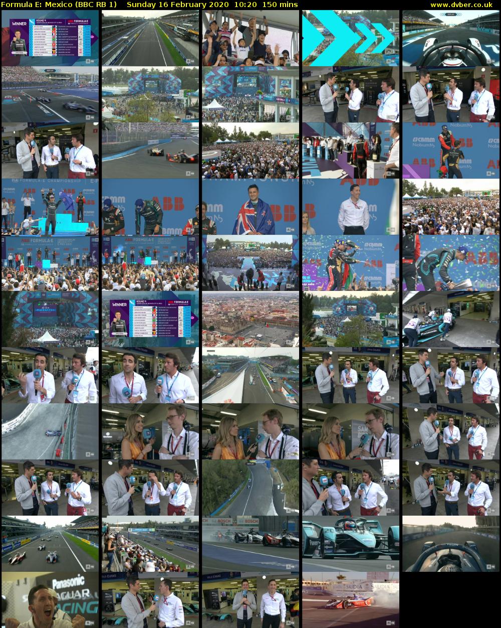 Formula E: Mexico (BBC RB 1) Sunday 16 February 2020 10:20 - 12:50