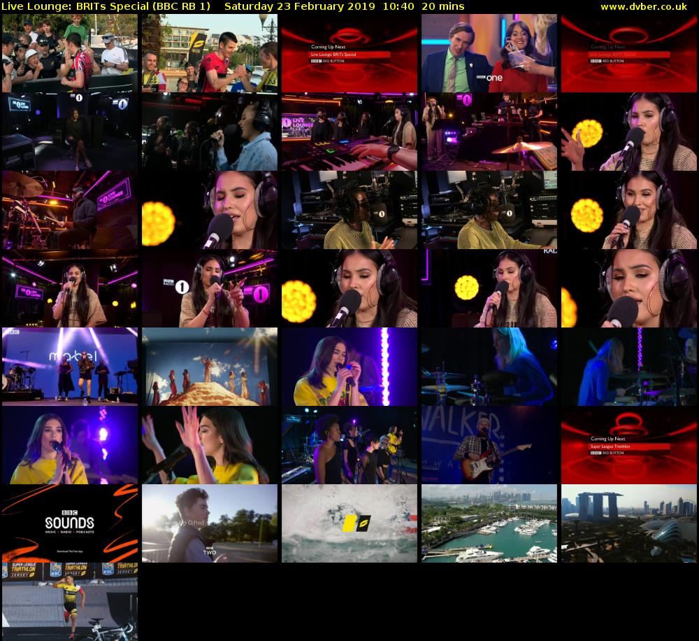 Live Lounge: BRITs Special (BBC RB 1) Saturday 23 February 2019 10:40 - 11:00