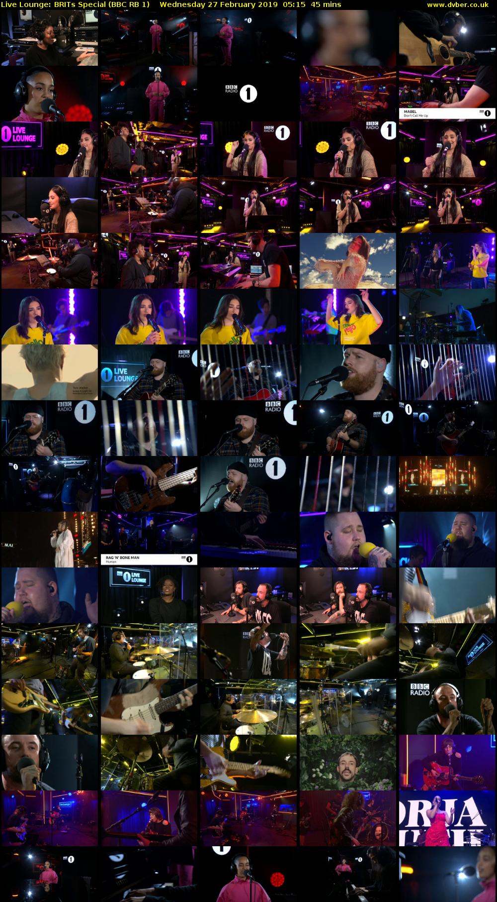Live Lounge: BRITs Special (BBC RB 1) Wednesday 27 February 2019 05:15 - 06:00