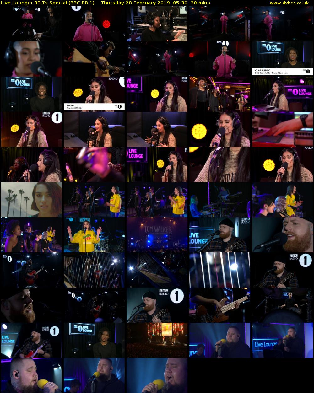 Live Lounge: BRITs Special (BBC RB 1) Thursday 28 February 2019 05:30 - 06:00
