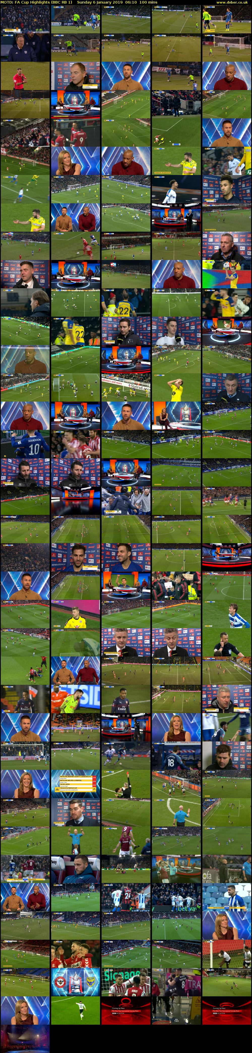 MOTD: FA Cup Highlights (BBC RB 1) Sunday 6 January 2019 06:10 - 07:50