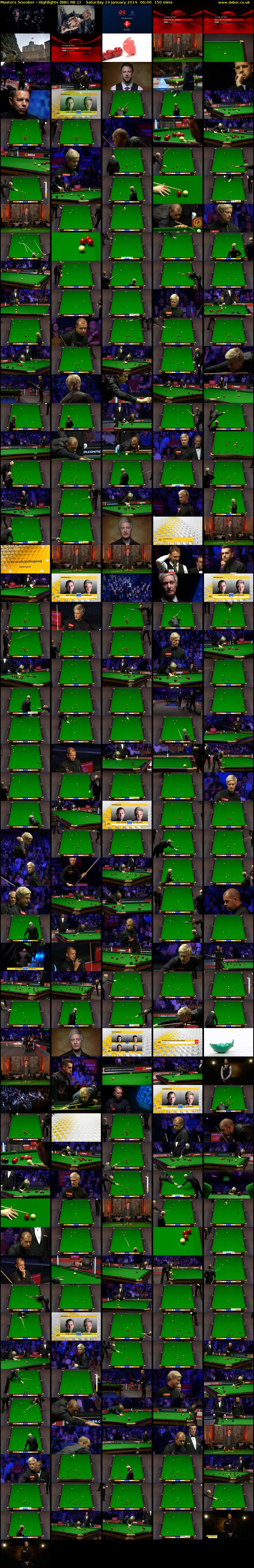 Masters Snooker - Highlights (BBC RB 1) Saturday 19 January 2019 06:00 - 08:30