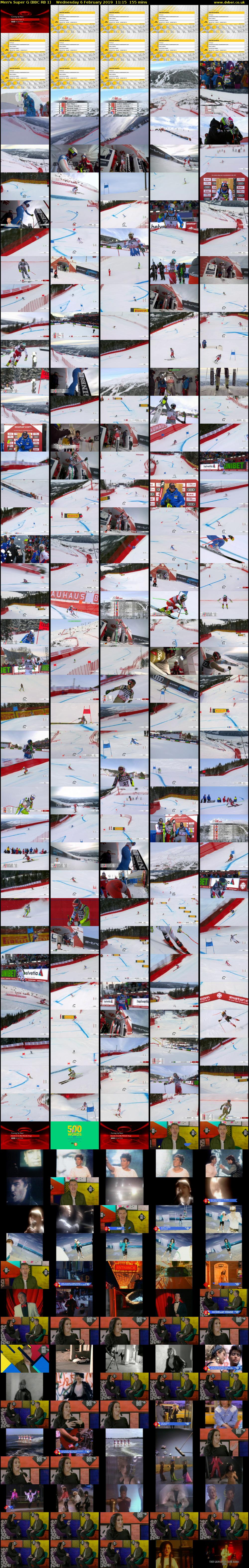 Men's Super G (BBC RB 1) Wednesday 6 February 2019 11:15 - 13:50