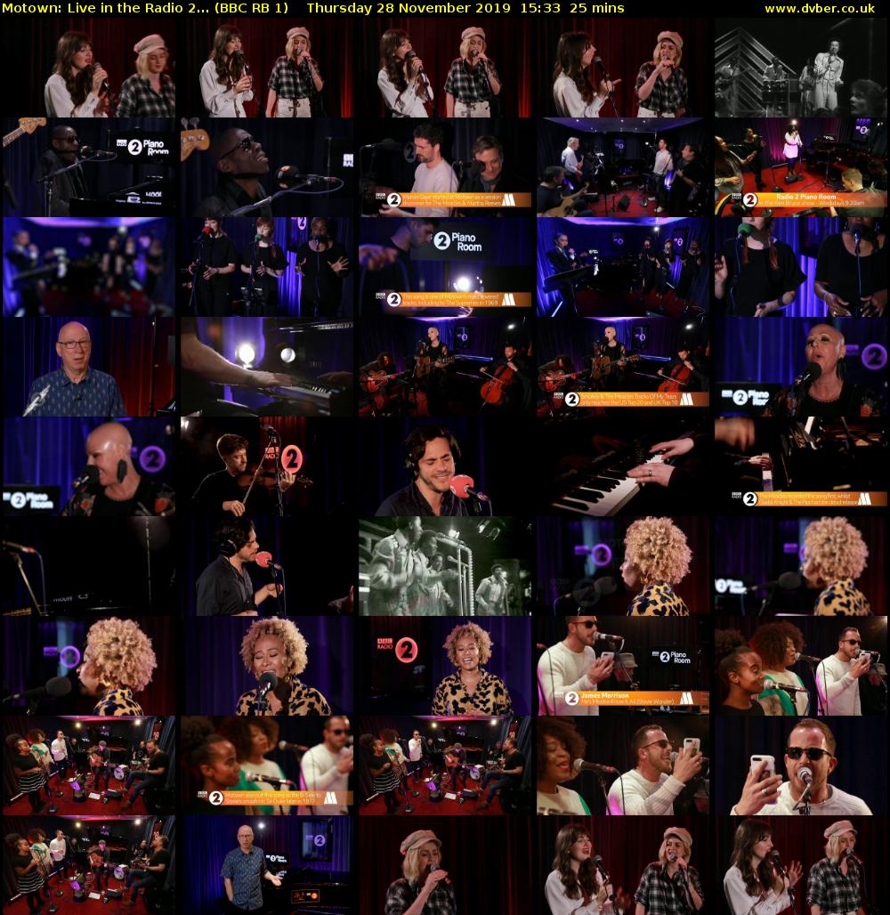 Motown: Live in the Radio 2... (BBC RB 1) Thursday 28 November 2019 15:33 - 15:58