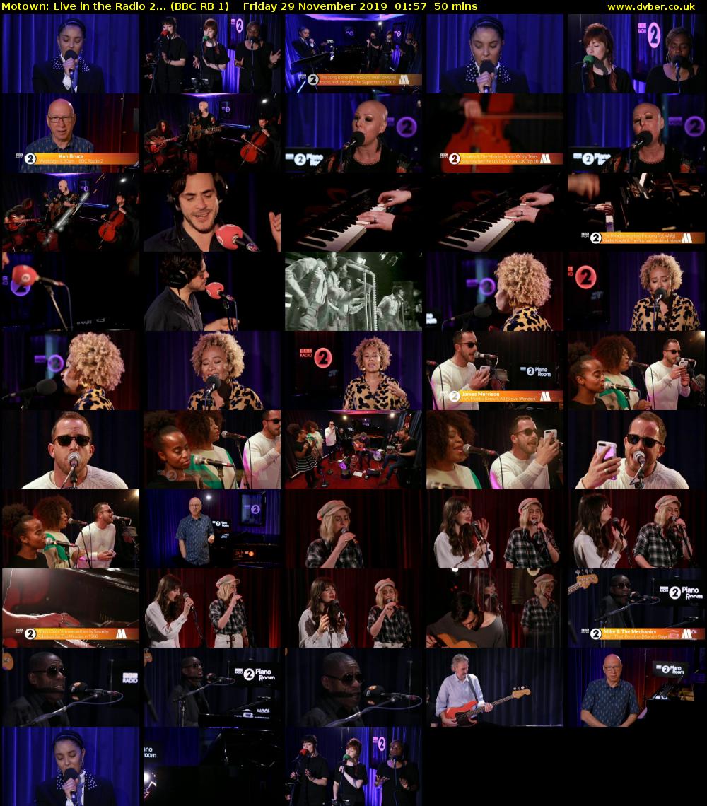 Motown: Live in the Radio 2... (BBC RB 1) Friday 29 November 2019 01:57 - 02:47