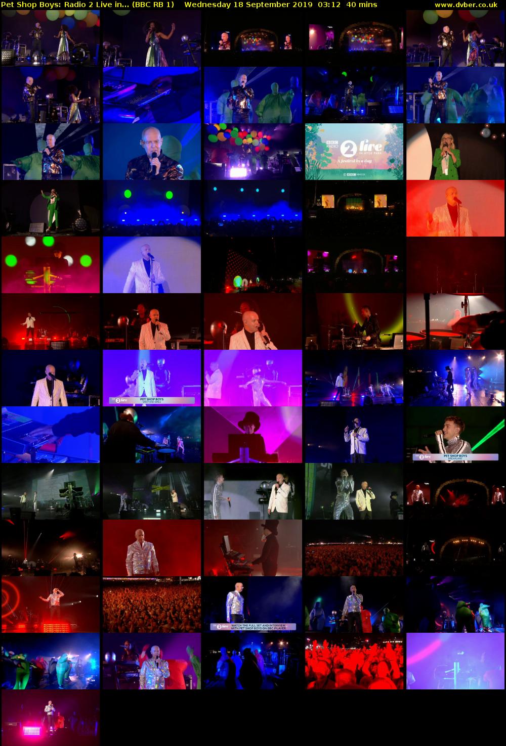 Pet Shop Boys: Radio 2 Live in... (BBC RB 1) Wednesday 18 September 2019 03:12 - 03:52