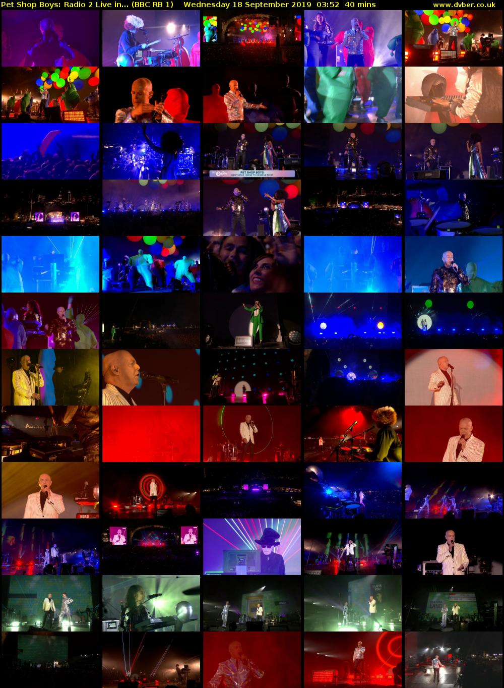 Pet Shop Boys: Radio 2 Live in... (BBC RB 1) Wednesday 18 September 2019 03:52 - 04:32