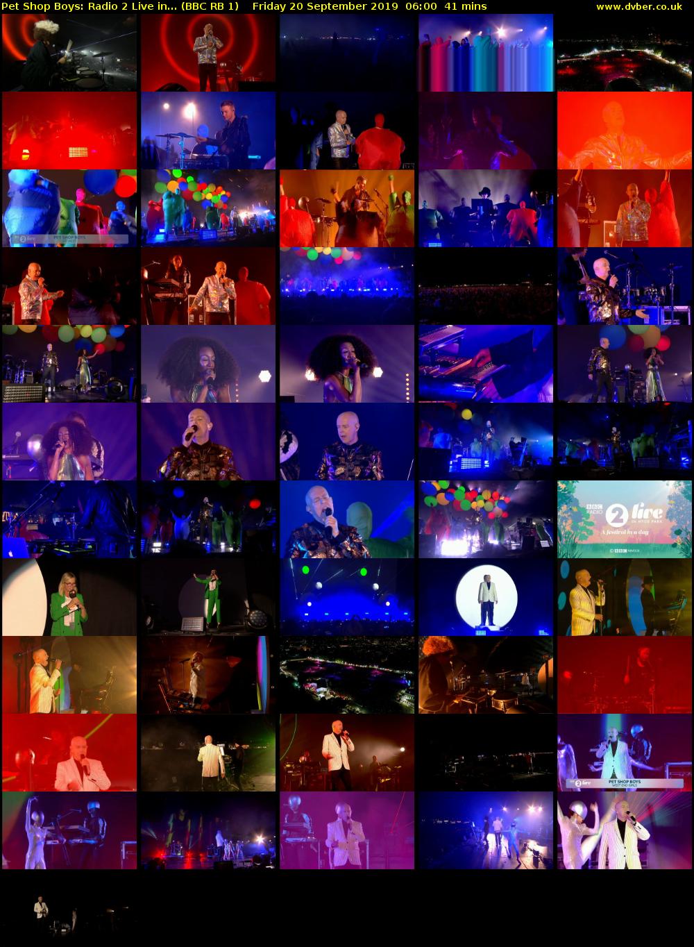 Pet Shop Boys: Radio 2 Live in... (BBC RB 1) Friday 20 September 2019 06:00 - 06:41