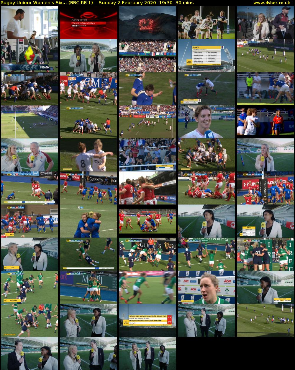 Rugby Union: Women's Six... (BBC RB 1) Sunday 2 February 2020 19:30 - 20:00