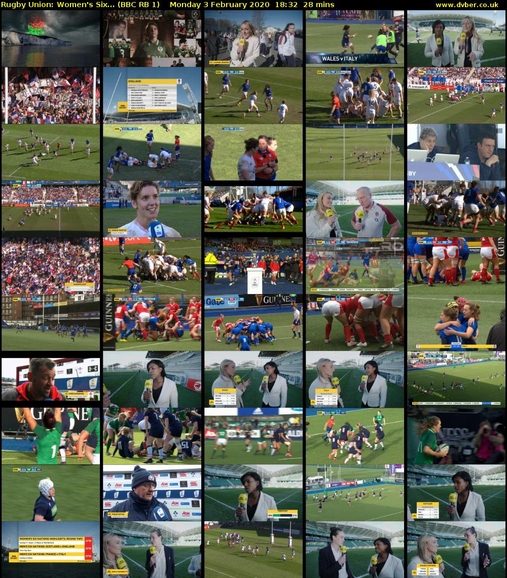Rugby Union: Women's Six... (BBC RB 1) Monday 3 February 2020 18:32 - 19:00