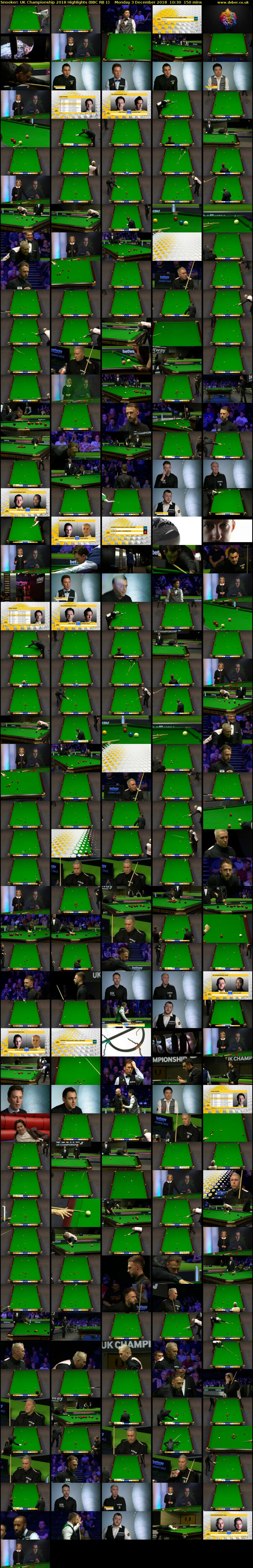 Snooker: UK Championship 2018 Highlights (BBC RB 1) Monday 3 December 2018 10:30 - 13:00